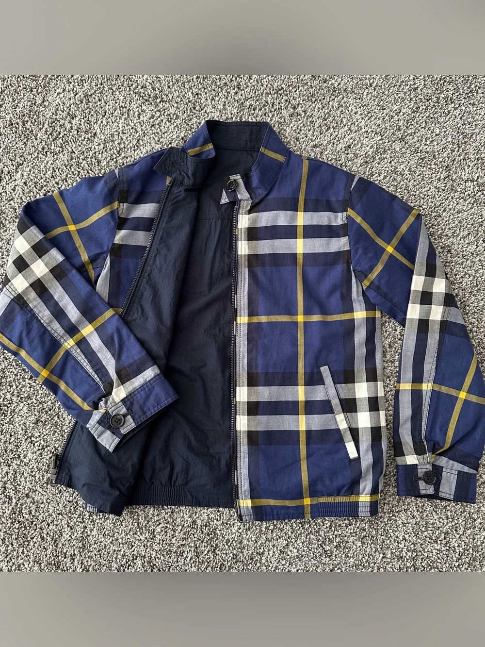Authentic BURBERRY Boy Bomber Windbreaker Reversible Jacket Kid Youth 9-10 Year